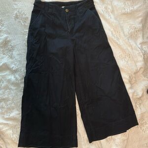 Wide Leg, Cropped Black Pants From Urban Outfitters